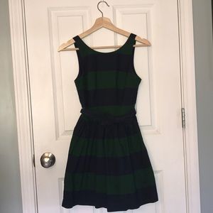 Abercrombie- navy blue/green striped dress